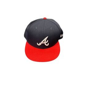 Atlanta Braves New Era 59FIFTY Fitted Hat Cap Gray Red‎